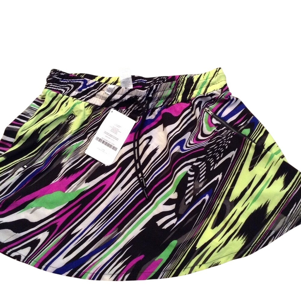 Fabletics Mikah Skirt‎ Large Multi Color Psychedelic Swirl Athletic Mini Skirt